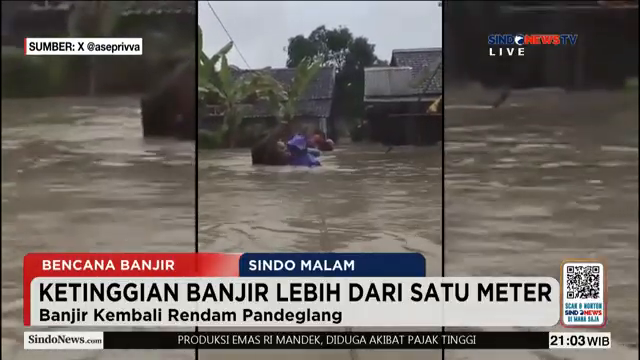 Banjir Kembali Rendam Pandeglang  Ketinggian Banjir Lebih Dari Satu Meter   Sindo Malam   09 02