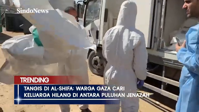 Tangis Di Al-Shifa  Warga Gaza Cari Keluarga Hilang Di Antara Puluhan Jenazah   Sindo Trending.