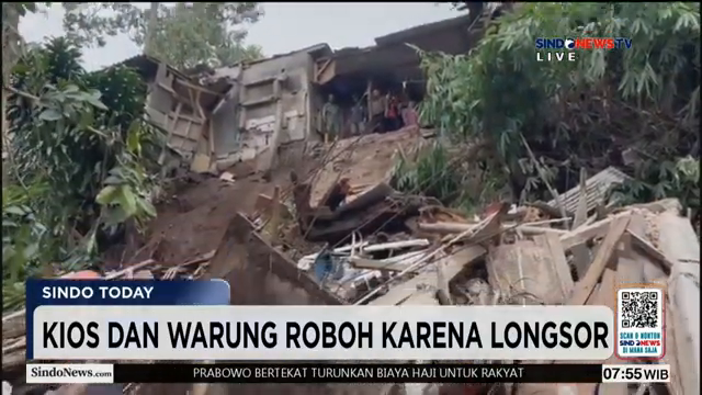 Pengikisan Tanah  Sejumlah Kios Dan Warung Hancur Karena Longsor   Sindo Today   09 02