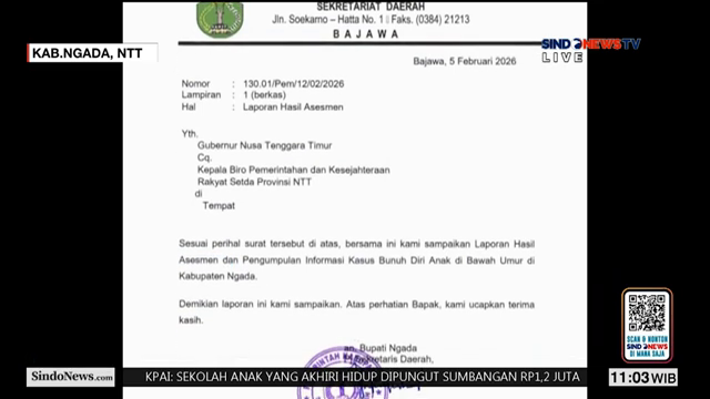 Terungkap  Hasil Asesmen Bocah Ngada  Orang Tua Gaji Sekiatar 50 000 Seminggu    Sindo Siang   07 02.