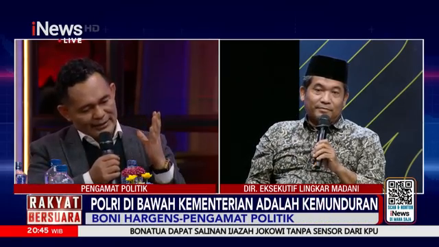 Debat Panas Boni Hargens Vs Ray Rangkuti Soal Polisi Di Bawah Kementerian   Rakyat Bersuara 10 2