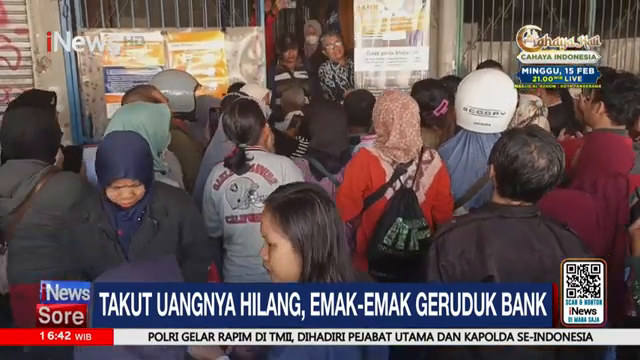 Izin Bank Cirebon Dicabut  Ratusan Emak-Emak Geruduk Bank Takut Uangnya Hilang  Inews Sore (10 02)