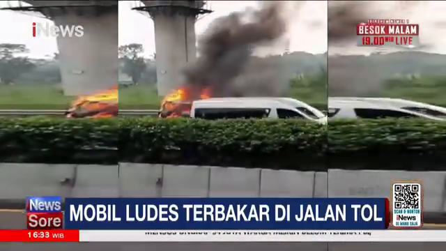 Mobil Ludes Terbakar Di Tol Dekat Pintu Tol Cimahi  Penumpang Selamat  Full Inews Sore (09 02)