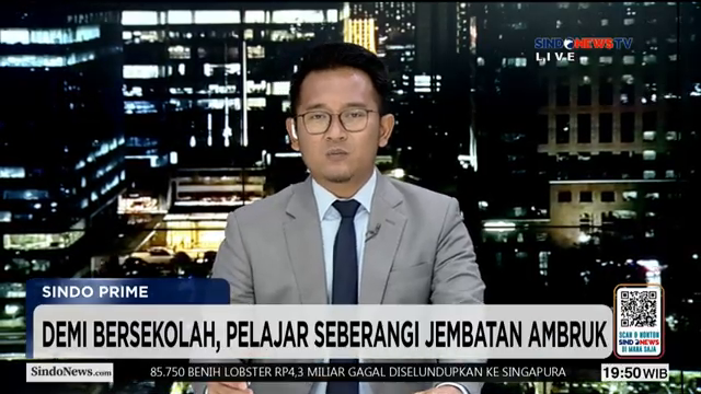 Perjuangan Siswa Sd Pandeglang  Lewati Jembatan Ambruk Demi Sekolah   Sindo Prime   05 02.